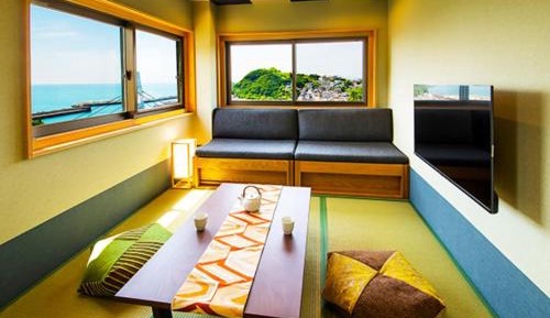 Barrier-Free Guestroom with Open-Air Bath and Ocean View “Aoi”