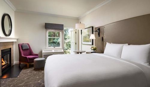 Deluxe King Room with Fireplace and Garden View