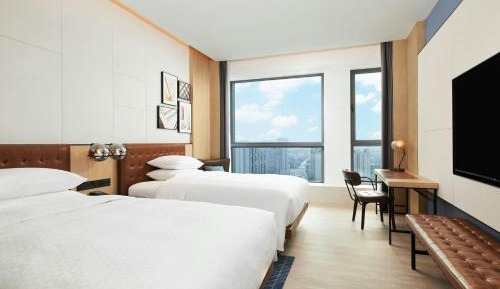Premier Double Room with Two Double Beds and City View