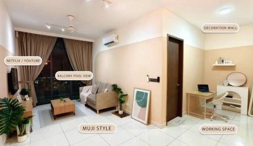 One-Bedroom Apartment with Pool View