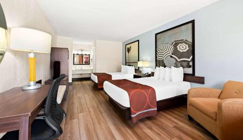 Double Room with Two Double Beds and Pool View - Non-Smoking