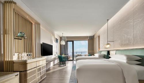 Double Room with Two Double Beds, Balcony and Ocean View