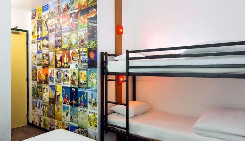 Room with Four Single Beds and Bathroom
