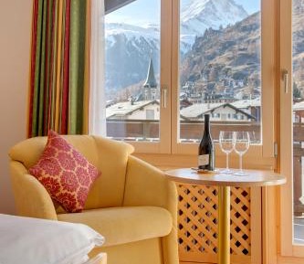 Top Floor Double Room Roof Slope with Matterhorn View