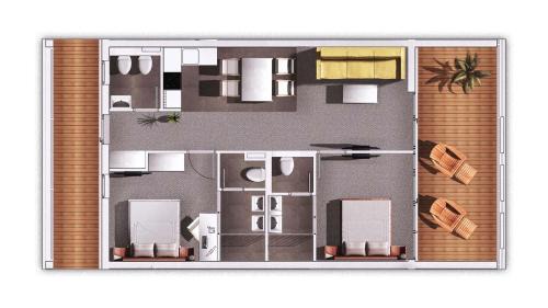 Comfort Two-Bedroom Apartment with Balcony and Sea View