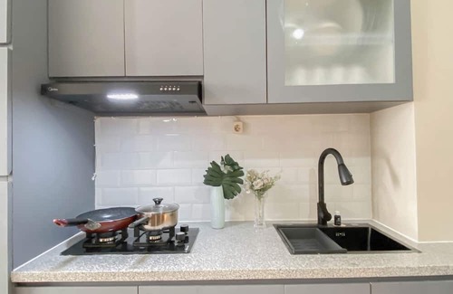 Kedungmanggu Apartment | Soft Grey 1Br At Royal Sentul Park Apartment