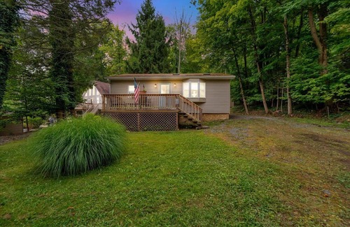 Greentown Cabin | 2-bedroom Hot-Tub Cabin with Lake Access to Lake Wallenpaupack - wifi, fire pit