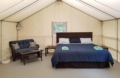 Eagle Bay Cabin | Perch, a canvas cottage with lake views and lake access. Glamping at its finest.