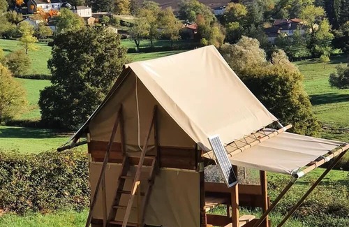 Saint-Point House | Flower Camping du Lac de Saint Point Lamartine - Saône et Loire - Southern Burgundy * - Premium mobile home 35m² - 3 bedrooms - Castle view - covered terrace for 6 people
