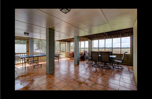 Midway House | Waterfront with dock, pool and boat lift, crab traps and paddle boards. Yes-Pets
