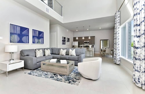 Reunion House | Spacious Modern Condo with Pool Table, Rooftop Terrace and Large Loft. Reunion Resort Water Park Access near Disney at Spectrum Resort Orlando by Rentyl - B31 #234
