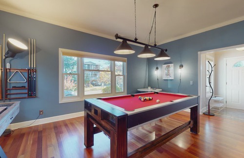 North Admiral House | Elegant dog-friendly home near Seattle Aquarium with game room, fireplace & W/D