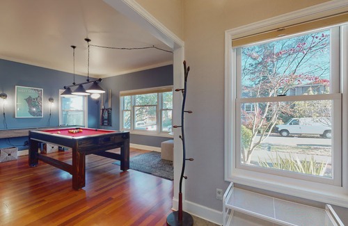 North Admiral House | Elegant dog-friendly home near Seattle Aquarium with game room, fireplace & W/D