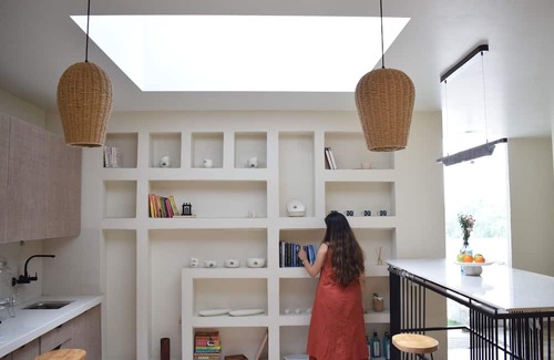 Tonk Road Apartment | Charming 2-bedroom apartment in Jaipur with skylight, terrace deck & kitchenette