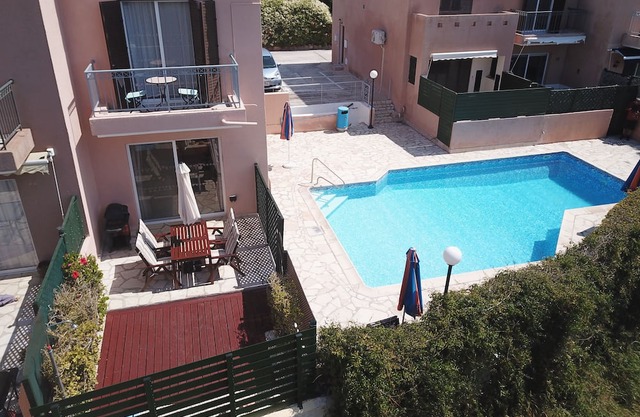 Direct access to the pool from the garden. A sandy beach is a few minutes away.