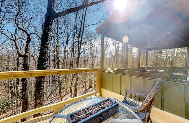 Dog-friendly hillside cabin with porches & mountain/forest views