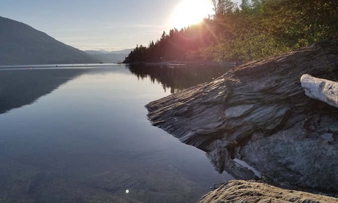 Salmon Arm Cabin | Glow, a canvas cottage with lake views and lake access. Glamping at its finest.
