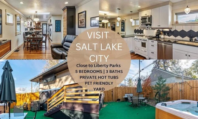 Liberty Wells House | Private Hot Tubs,Patio and Yard,Close to Parks