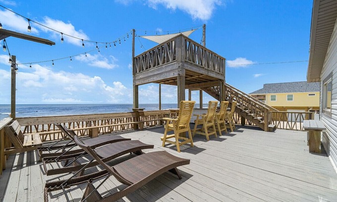 Surfside Beach House | Beach house with fire pit, game room and massive deck with wonderful ocean views